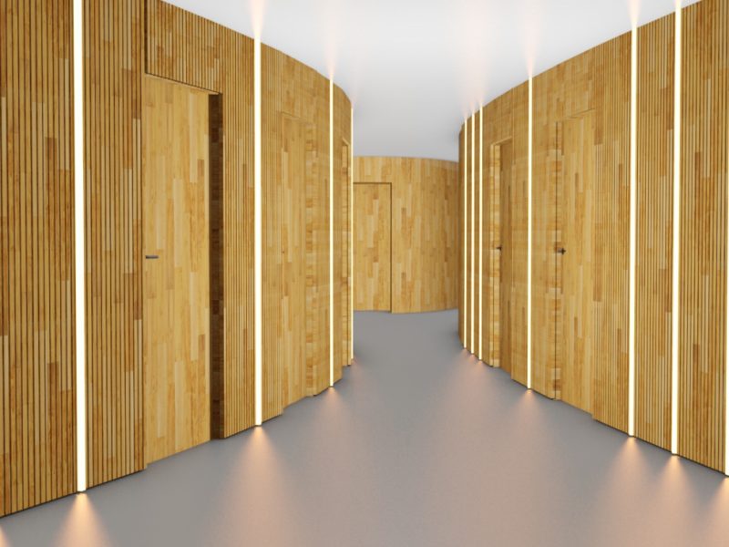 couloir late en bois